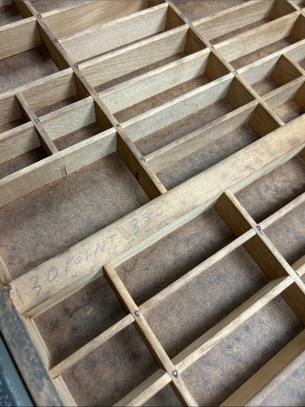 Hamilton Vintage Letterpress Typeset Printers Tray Display Shelf